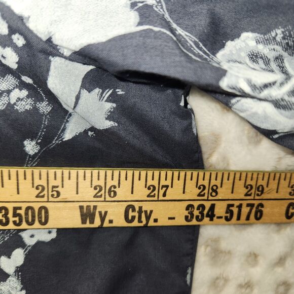 Soft Surroundings Blue Tuberosa Floral Blouse Roll Tab Sleeve Top Size 3X Plus - Picture 7 of 9